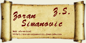 Zoran Simanović vizit kartica